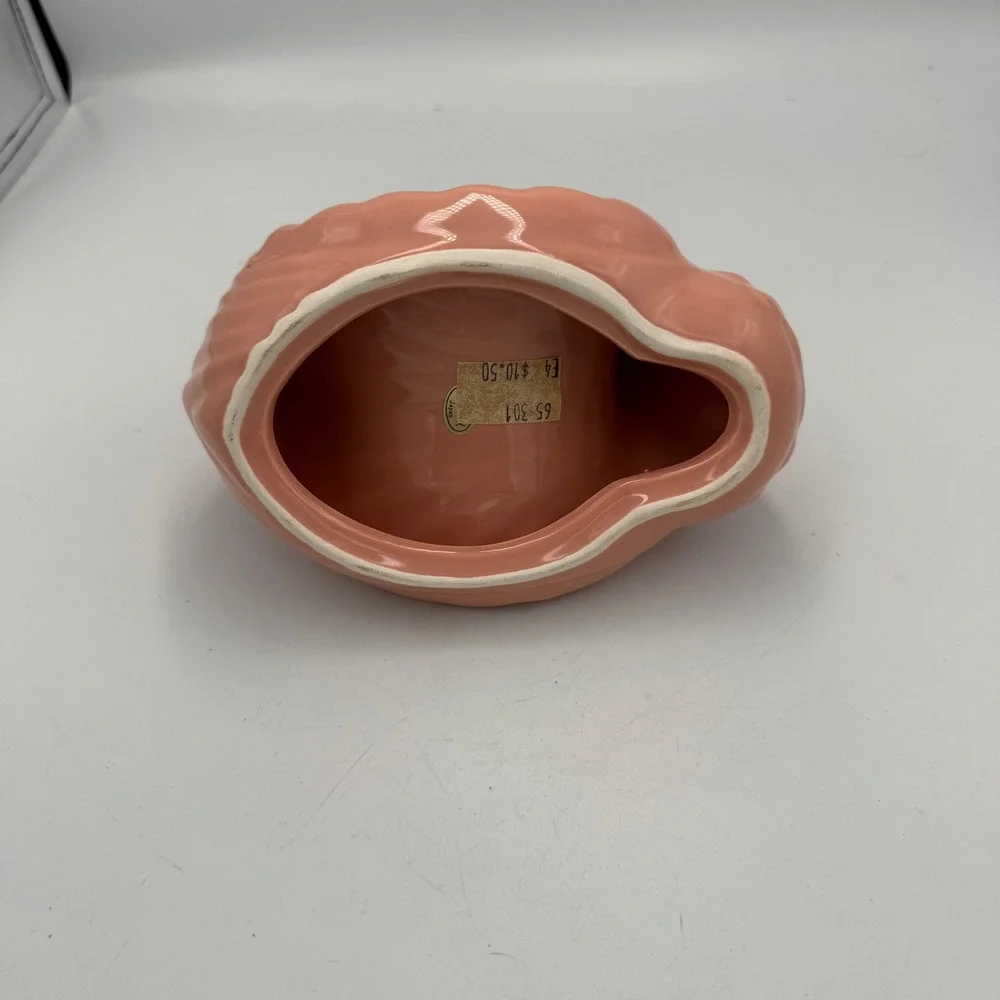 Vintage Pink Ceramic Swan Planter Soap Dish Trinket Bowl Made in Japan 6.5in
